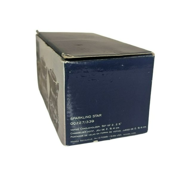 Vintage Mikasa Sparkling Star Crystal Glass Candle Holder, Set of 2 - Picture 3 of 7